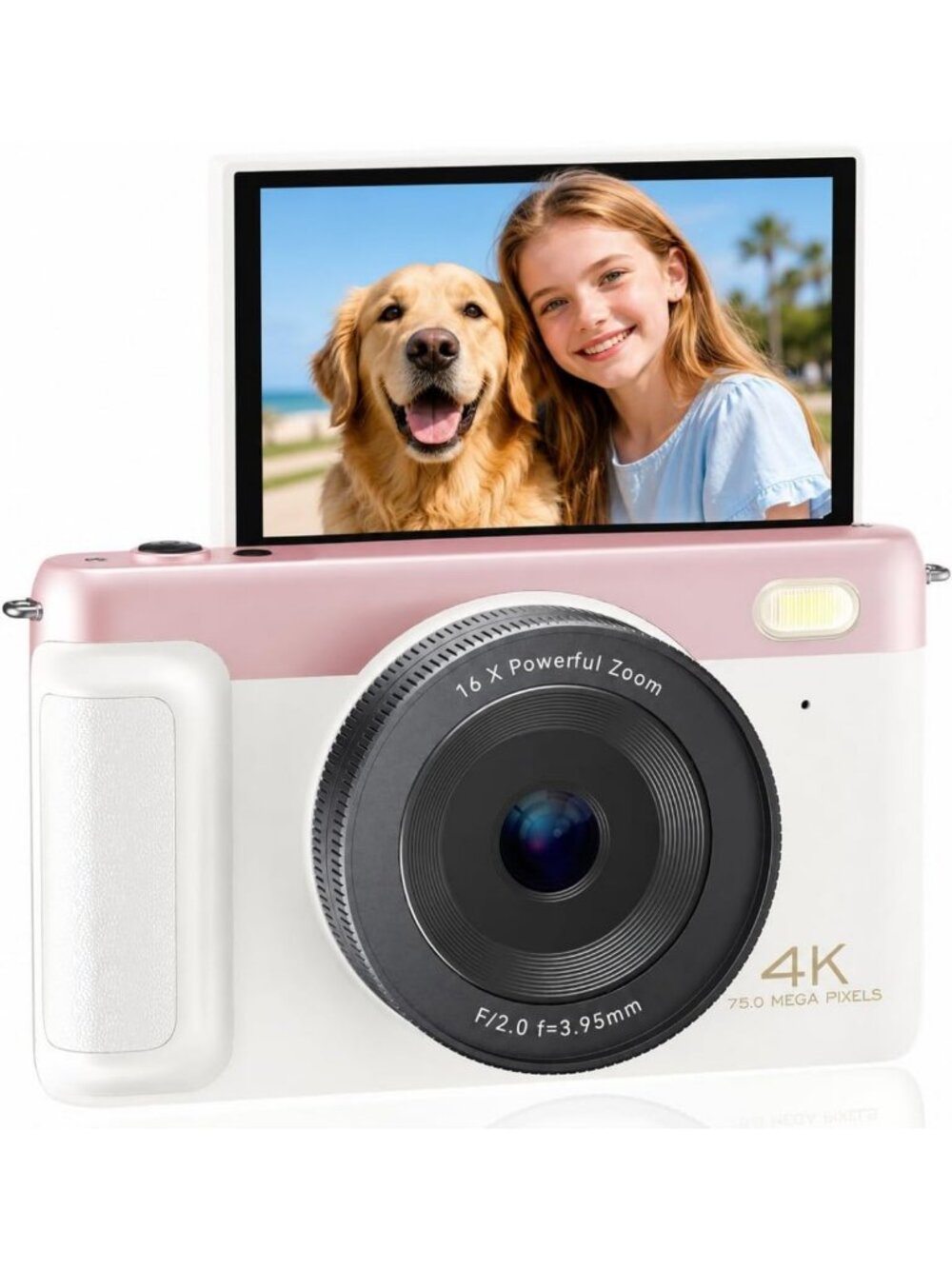4K Vlogging Digital Camera for Travel, Compact Point and Shoot, High-Quality